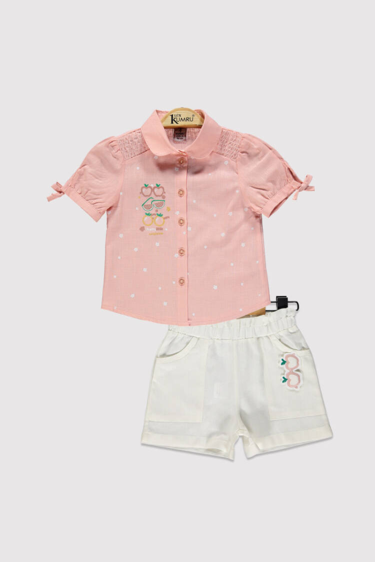 Girl Apple Printed Shirt Set 2-5Y - Brand: Kumru Bebe - Kids & Baby Clothes Wholesale - Globality Store