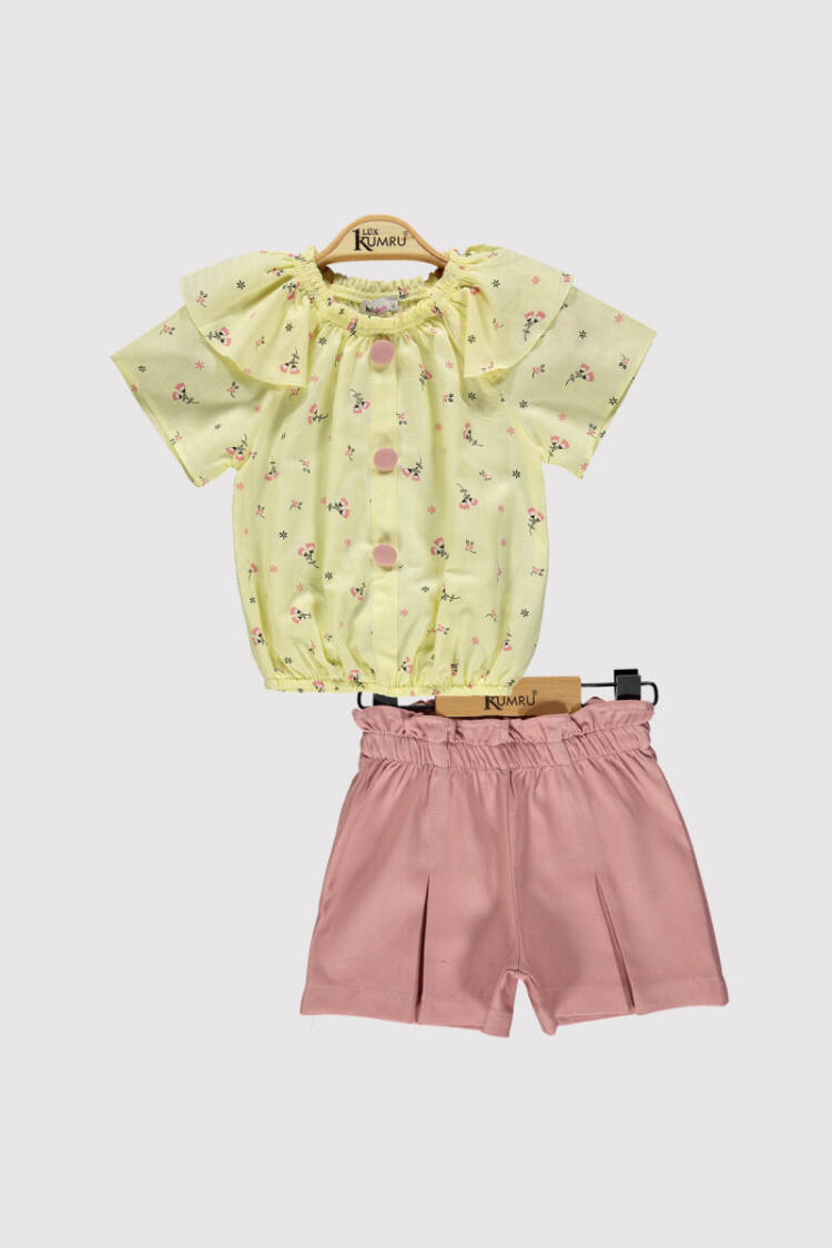 Girl Buttoned Set 2-5Y - Brand: Kumru Bebe - Kids & Baby Clothes Wholesale - Globality Store