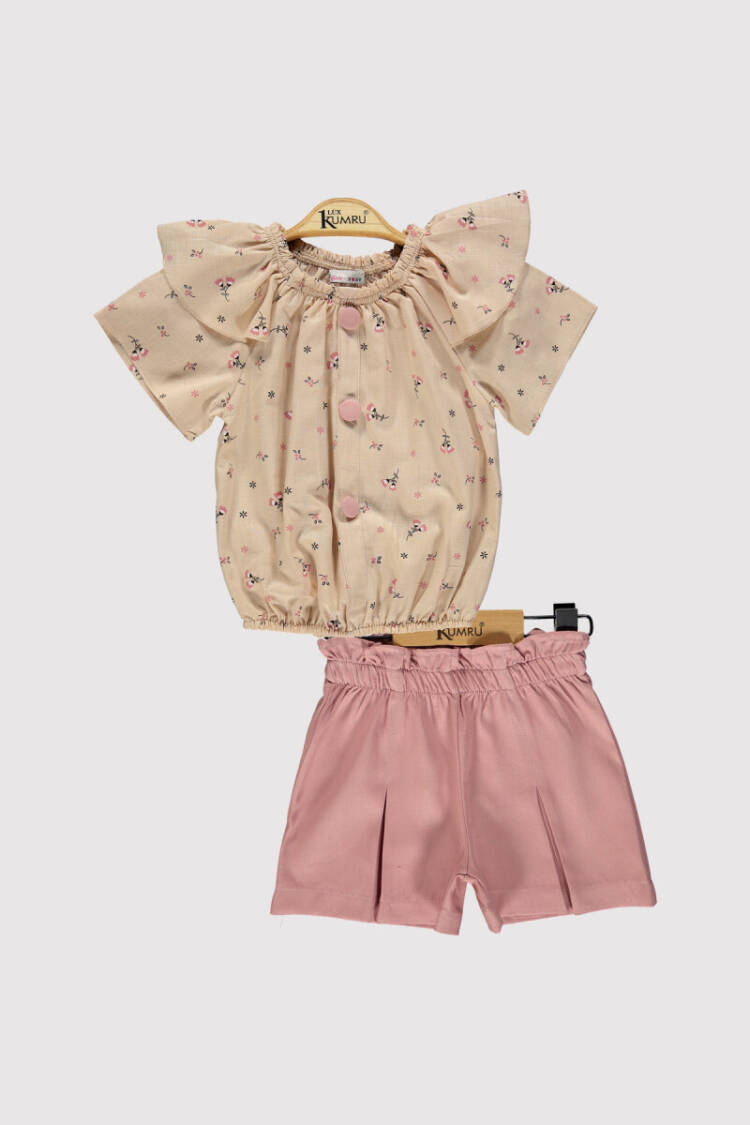Girl Buttoned Set 2-5Y - Brand: Kumru Bebe - Kids & Baby Clothes Wholesale - Globality Store
