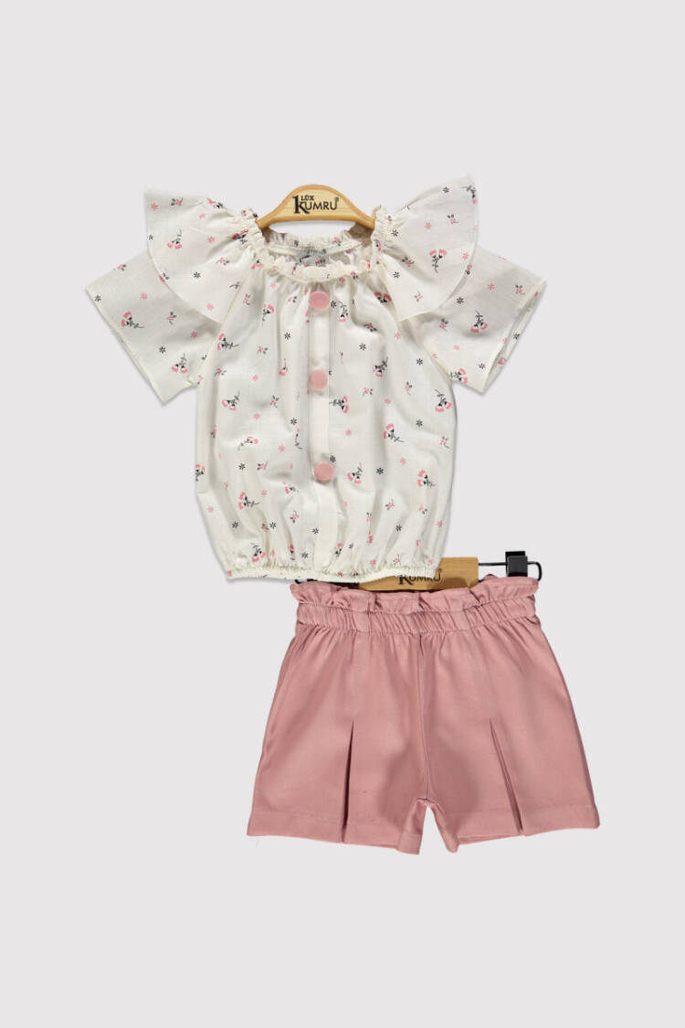 Girl Buttoned Set 2-5Y - Brand: Kumru Bebe - Kids & Baby Clothes Wholesale - Globality Store