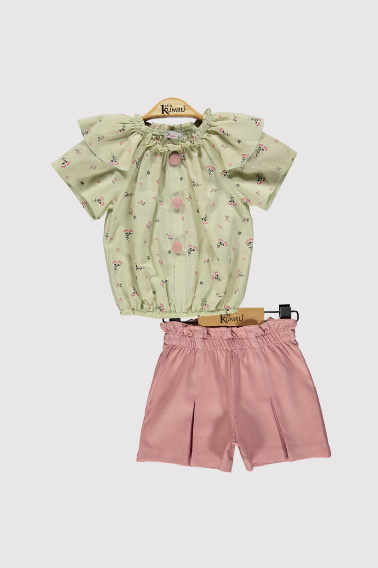 Girl Buttoned Set 2-5Y - Brand: Kumru Bebe - Kids & Baby Clothes Wholesale - Globality Store
