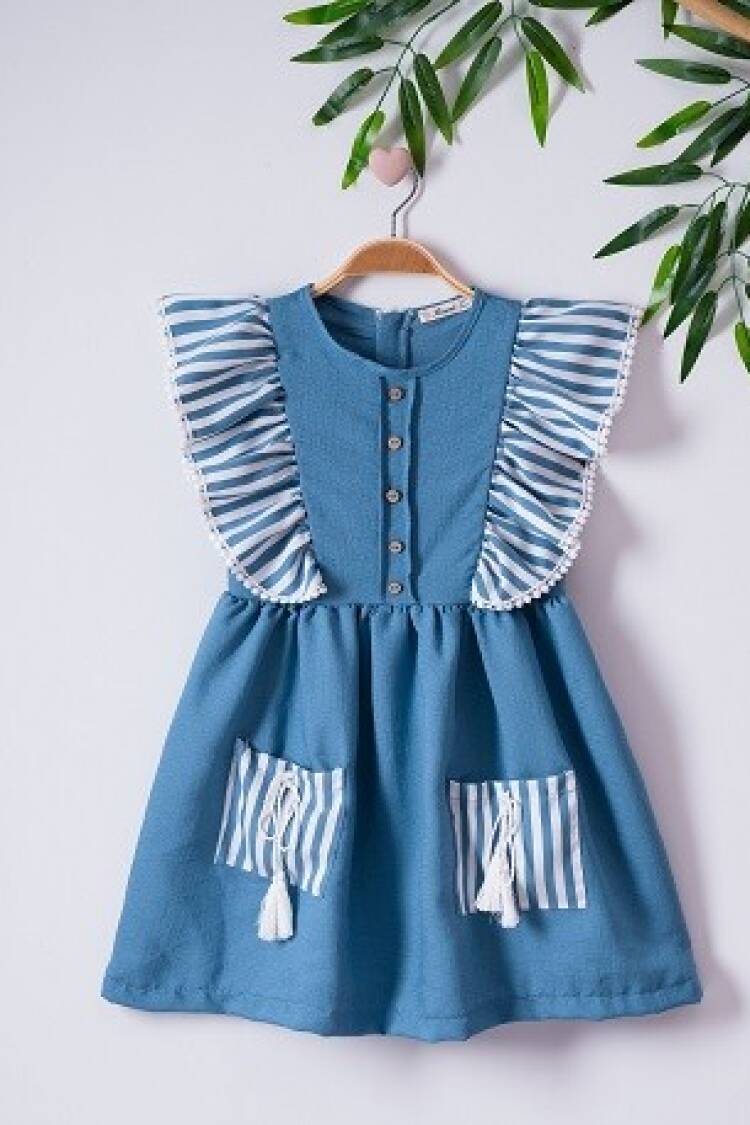 Girl Dress with Airobin 7-10Y - Brand: Büşra Bebe - Kids & Baby Clothes Wholesale - Globality Store