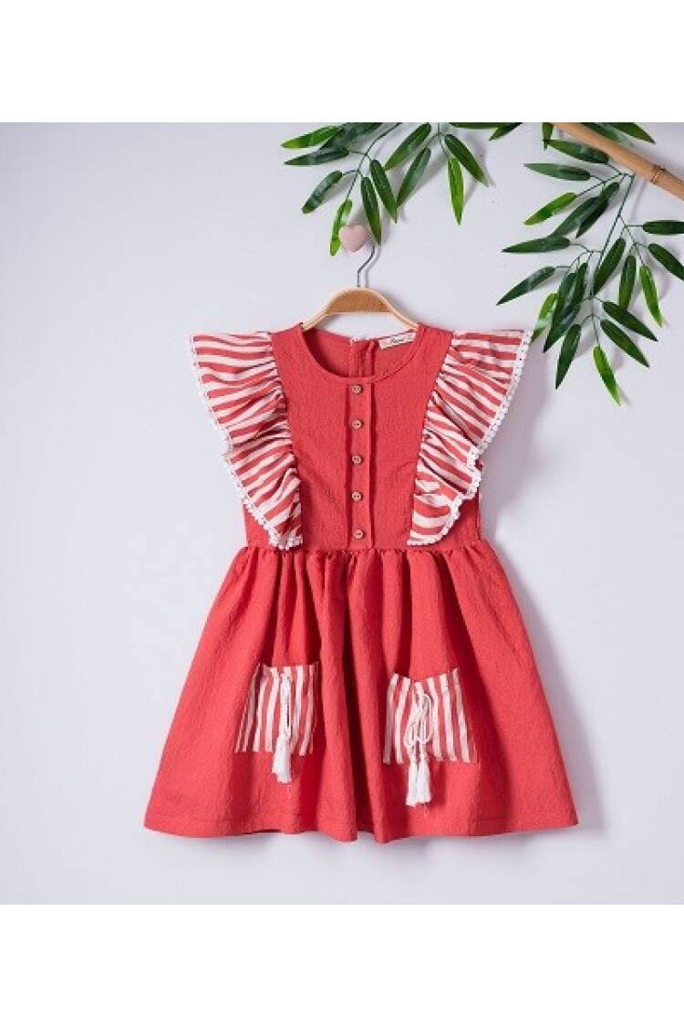 Girl Dress with Airobin 7-10Y - Brand: Büşra Bebe - Kids & Baby Clothes Wholesale - Globality Store