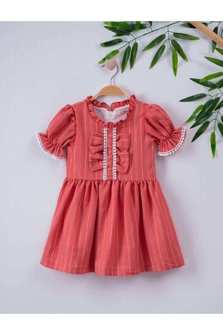 Girl Dress with Bow 3-6Y - Brand: Büşra Bebe - Kids & Baby Clothes Wholesale - Globality Store