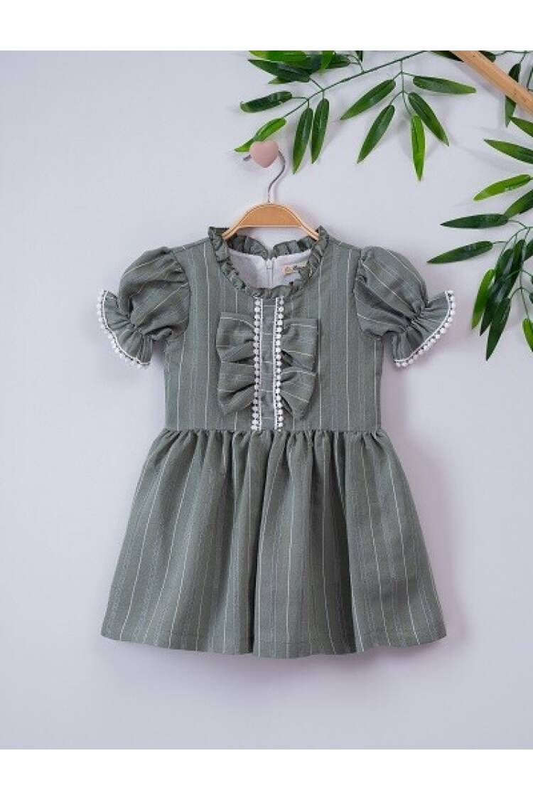 Girl Dress with Bow 3-6Y - Brand: Büşra Bebe - Kids & Baby Clothes Wholesale - Globality Store