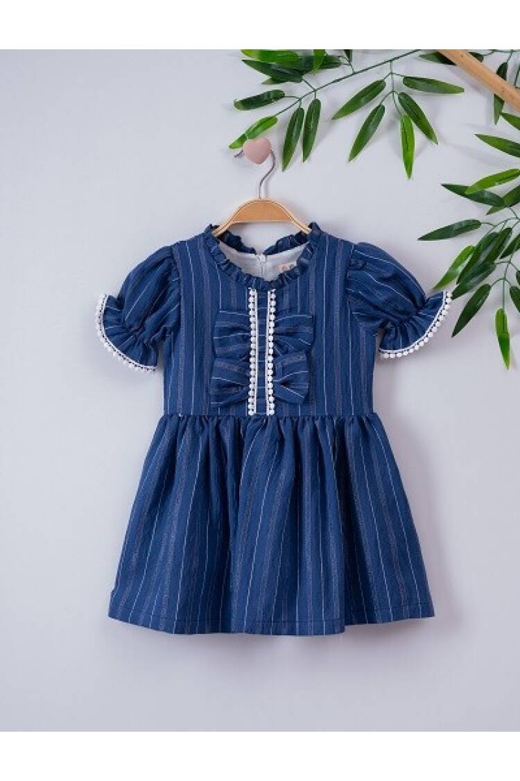 Girl Dress with Bow 3-6Y - Brand: Büşra Bebe - Kids & Baby Clothes Wholesale - Globality Store