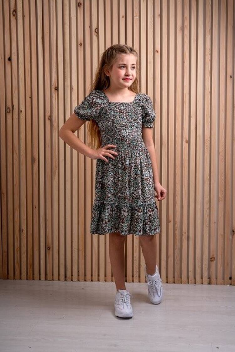 Girl Dress with Gimped Yarn Elastic 7-10Y - Brand: Büşra Bebe - Kids & Baby Clothes Wholesale - Globality Store