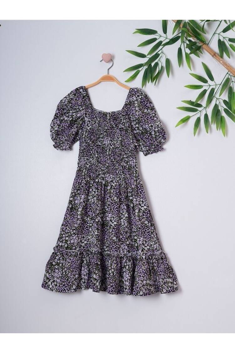 Girl Dress with Gimped Yarn Elastic 7-10Y - Brand: Büşra Bebe - Kids & Baby Clothes Wholesale - Globality Store