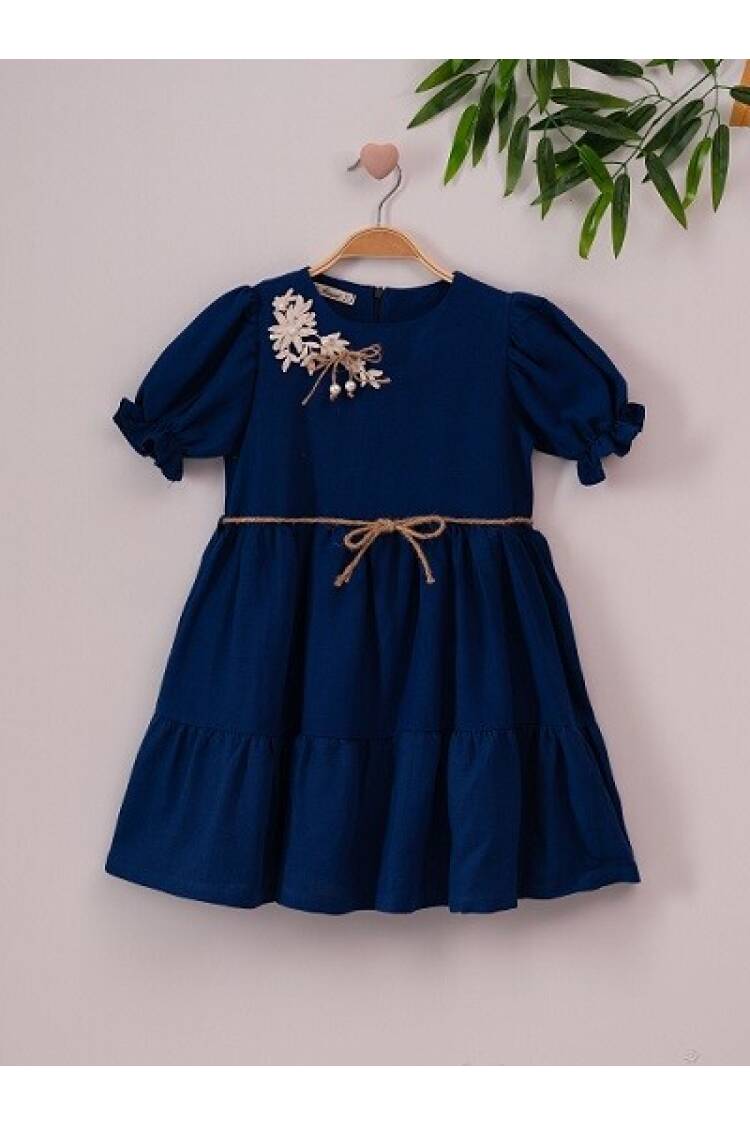 Girl Dress with Jut Belt 7-10Y - Brand: Büşra Bebe - Kids & Baby Clothes Wholesale - Globality Store