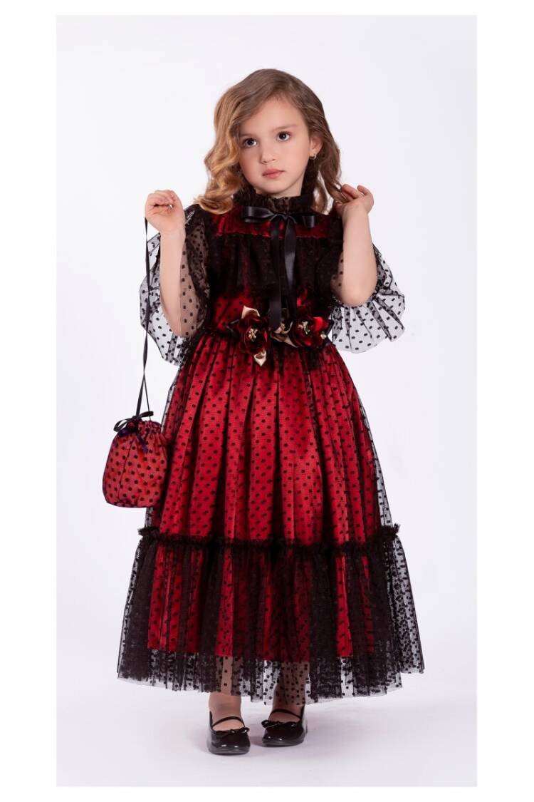 Girl Dress with Polka Dotted 6-12Y - Brand: Tivido - Kids & Baby Clothes Wholesale - Globality Store