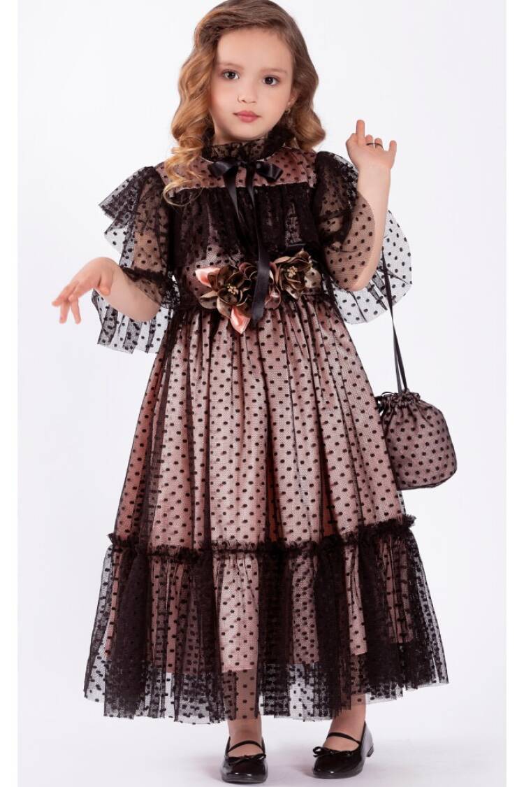 Girl Dress with Polka Dotted 6-12Y - Brand: Tivido - Kids & Baby Clothes Wholesale - Globality Store