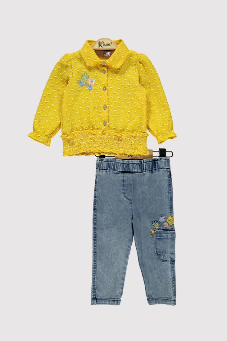 Girl Embroidered Shirt Set 2-5Y - Brand: Kumru Bebe - Kids & Baby Clothes Wholesale - Globality Store
