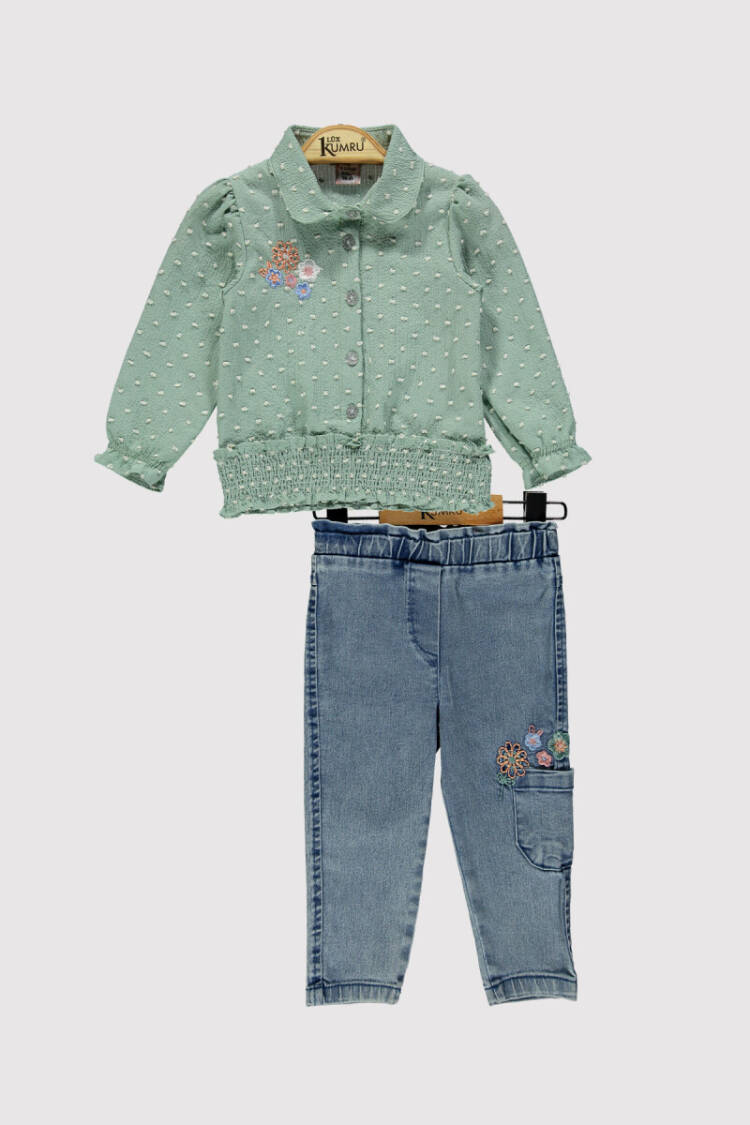 Girl Embroidered Shirt Set 2-5Y - Brand: Kumru Bebe - Kids & Baby Clothes Wholesale - Globality Store