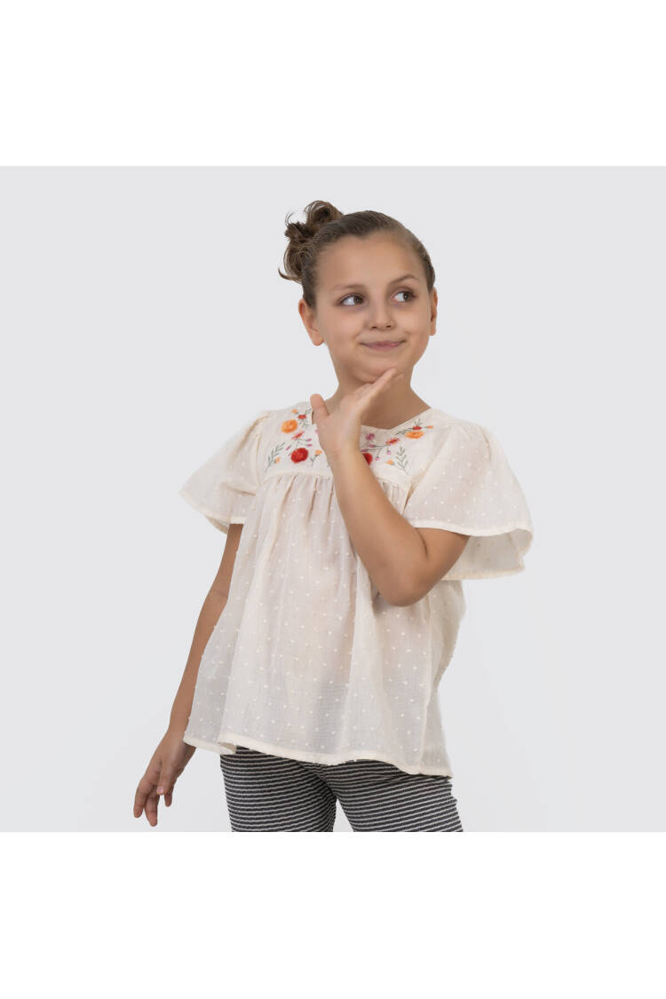 Girl Flounce Sleeve Blouse 2-5Y - Brand: Timo - Kids & Baby Clothes Wholesale - Globality Store
