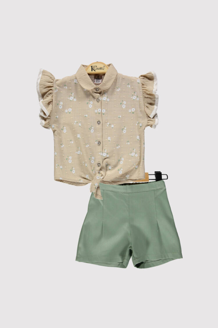 Girl Flower Printed Set 2-5Y - Brand: Kumru Bebe - Kids & Baby Clothes Wholesale - Globality Store