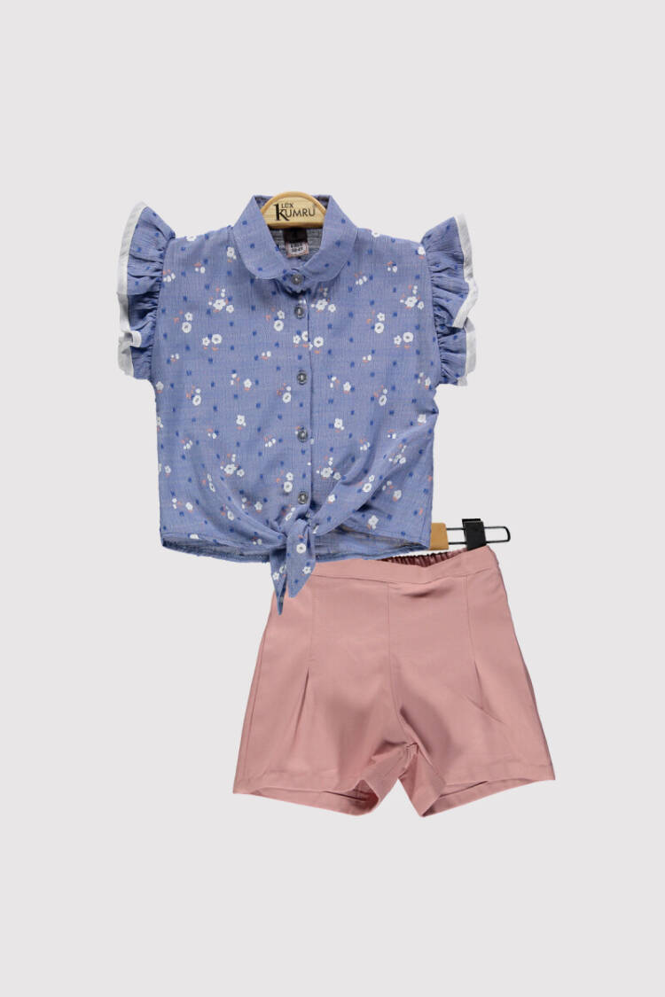 Girl Flower Printed Set 2-5Y - Brand: Kumru Bebe - Kids & Baby Clothes Wholesale - Globality Store