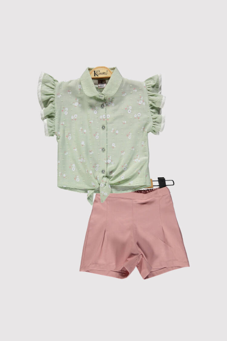 Girl Flower Printed Set 2-5Y - Brand: Kumru Bebe - Kids & Baby Clothes Wholesale - Globality Store