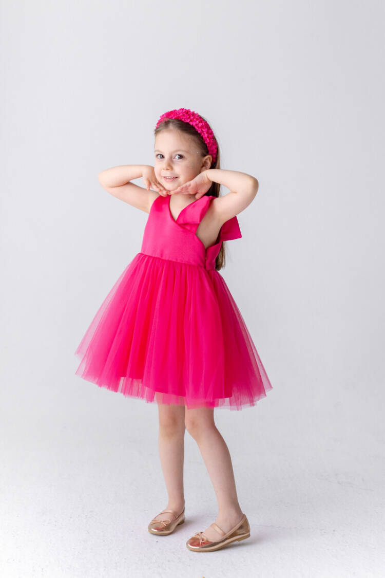 Girl Fuchsia Dress 5-12Y - Brand: Pixy Love - Kids & Baby Clothes Wholesale - Globality Store
