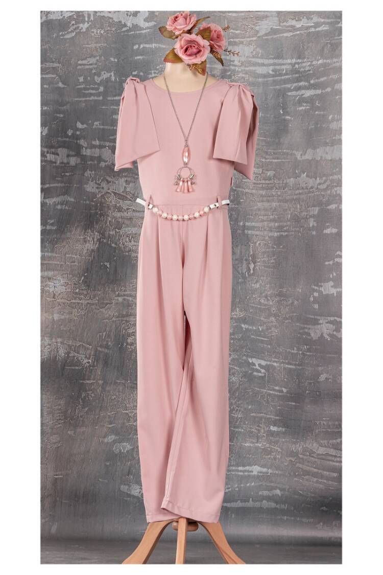 Girl Jumpsuit with Necklace 9-12Y - Brand: Tivido - Kids & Baby Clothes Wholesale - Globality Store