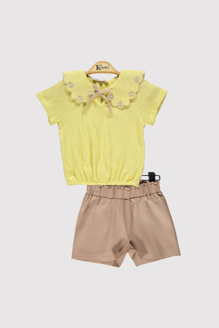 Girl Laser Collar Embroidered Set 2-5Y - Brand: Kumru Bebe - Kids & Baby Clothes Wholesale - Globality Store