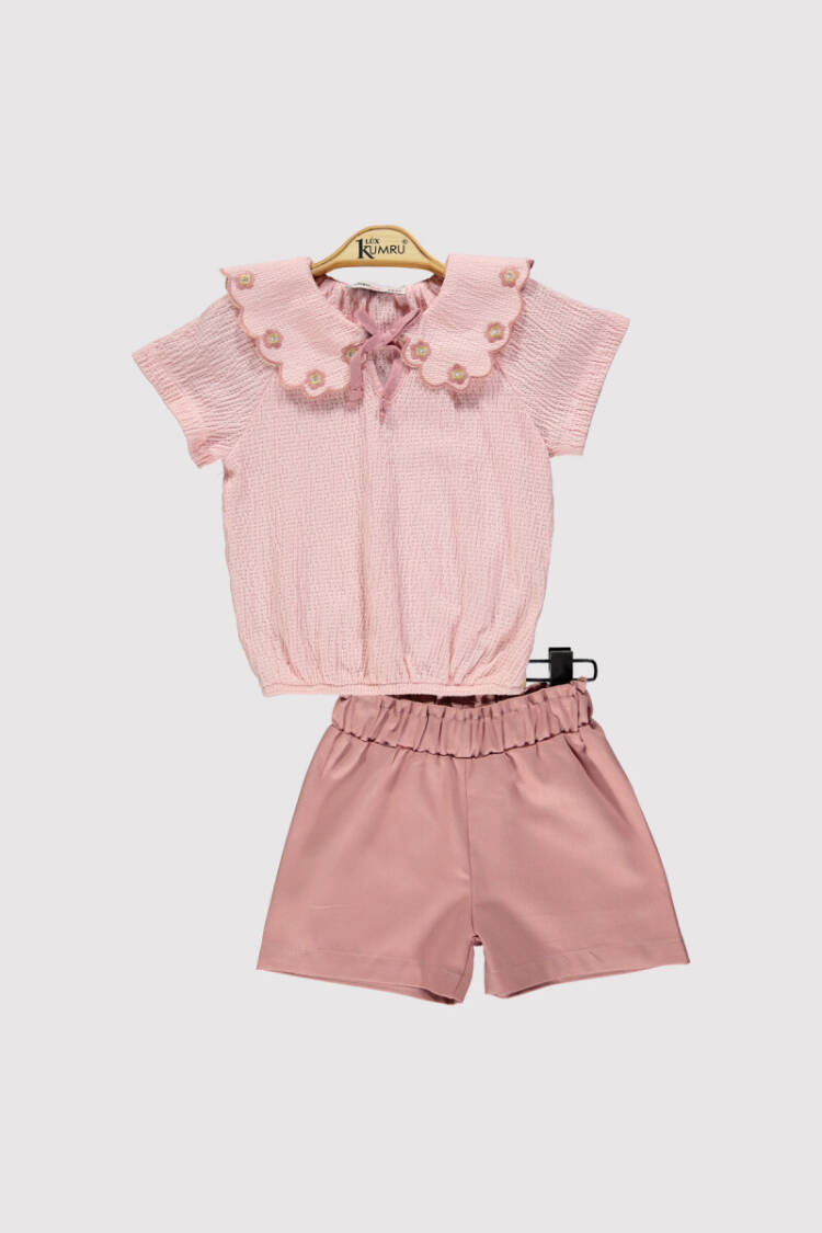 Girl Laser Collar Embroidered Set 2-5Y - Brand: Kumru Bebe - Kids & Baby Clothes Wholesale - Globality Store