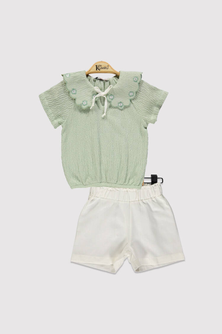 Girl Laser Collar Embroidered Set 2-5Y - Brand: Kumru Bebe - Kids & Baby Clothes Wholesale - Globality Store