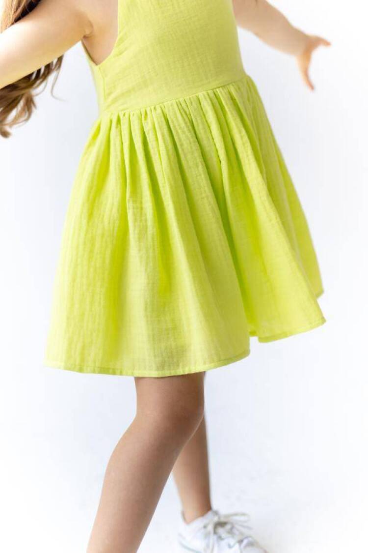 Girl Lemon Dress Dollcake Muslin