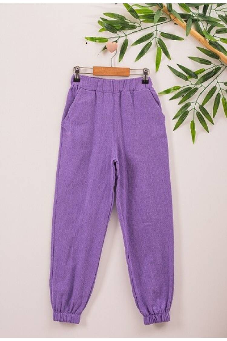 Girl Linen Pants 7-10Y - Brand: Büşra Bebe - Kids & Baby Clothes Wholesale - Globality Store
