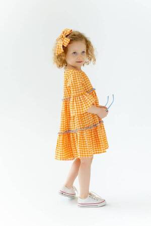 Girl Orange Dress Flounce 7-10Y - Brand: Pixy Love - Kids & Baby Clothes Wholesale - Globality Store