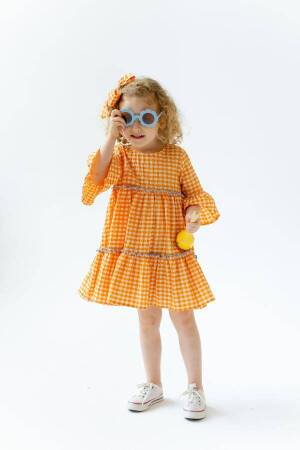 Girl Orange Dress Flounce 7-10Y - Brand: Pixy Love - Kids & Baby Clothes Wholesale - Globality Store