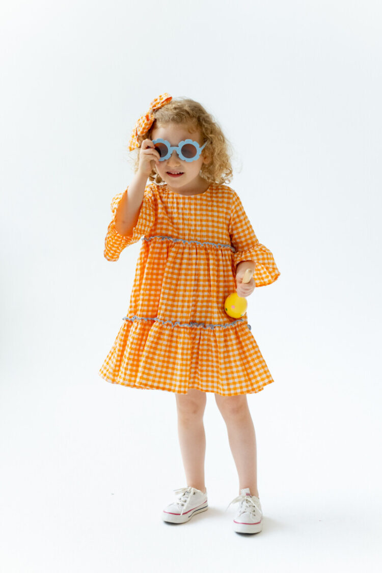 Girl Orange Dress Ruffle 2-6Y
