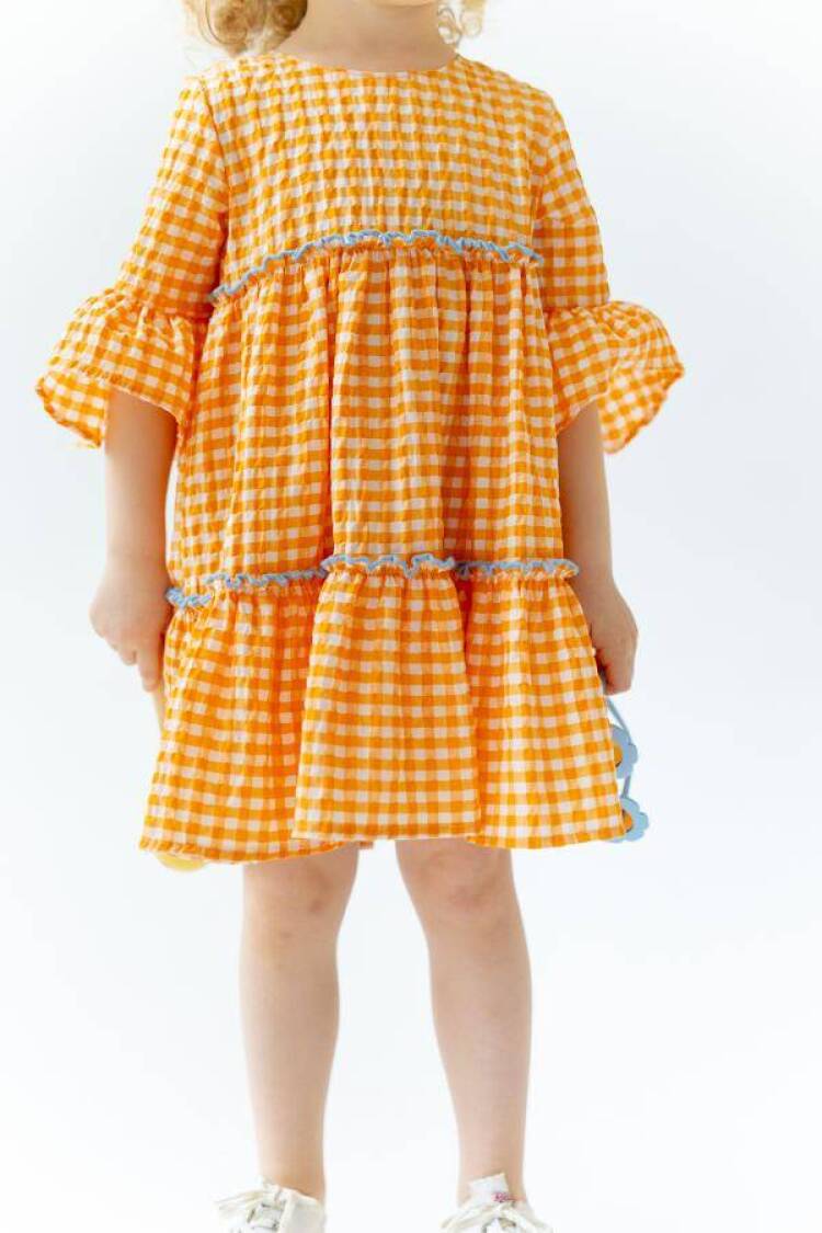 Girl Orange Dress Ruffle 2-6Y - Brand: Pixy Love - Kids & Baby Clothes Wholesale - Globality Store