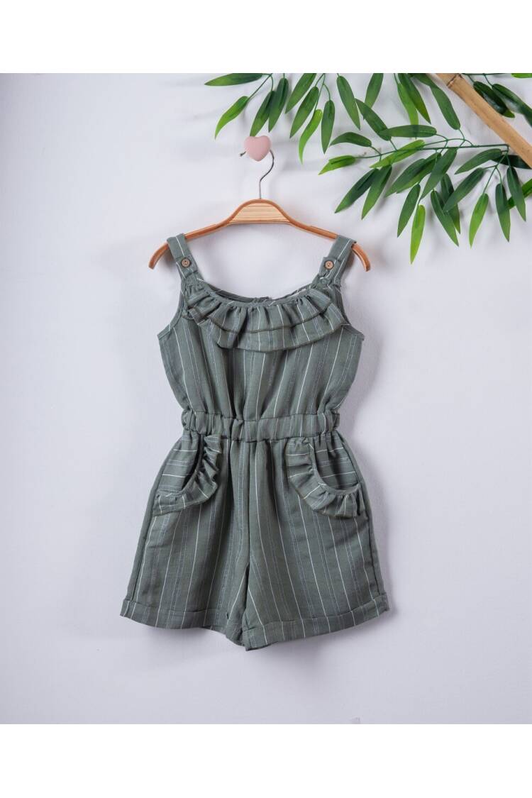 Girl Overalls with Ruffled Silvery Airobin 3-6Y - Brand: Büşra Bebe - Kids & Baby Clothes Wholesale - Globality Store