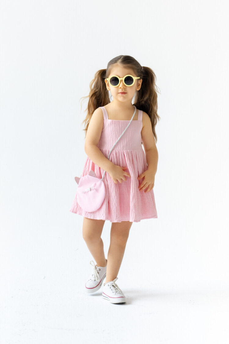 Girl Pink Dress Dollcake Muslin 2-5Y