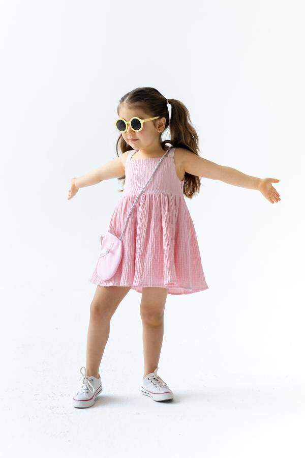 Girl Pink Dress Dollcake Muslin 2-5Y
