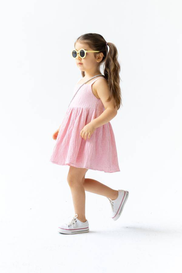Girl Pink Dress Dollcake Muslin 2-5Y