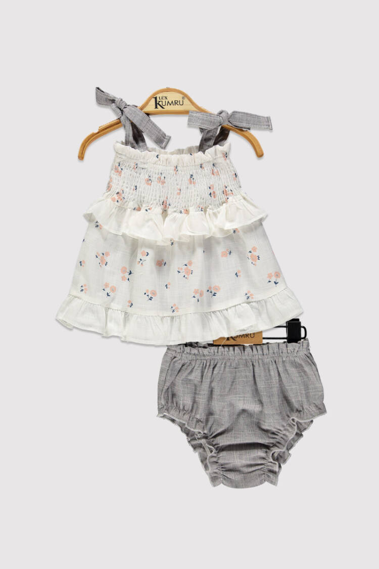 Girl Printed Suit 6-18M - Brand: Kumru Bebe - Kids & Baby Clothes Wholesale - Globality Store