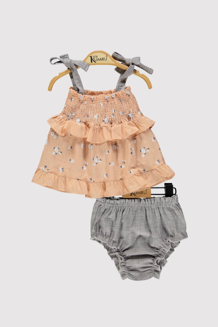 Girl Printed Suit 6-18M - Brand: Kumru Bebe - Kids & Baby Clothes Wholesale - Globality Store