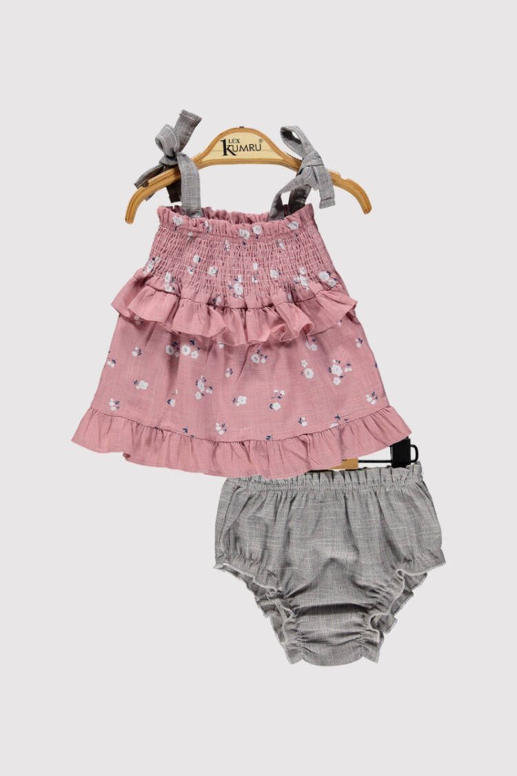 Girl Printed Suit 6-18M - Brand: Kumru Bebe - Kids & Baby Clothes Wholesale - Globality Store