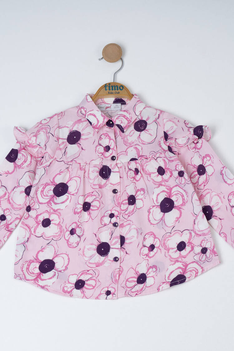Girl Rose Patterned Shirt 2-5Y - Brand: Timo - Kids & Baby Clothes Wholesale - Globality Store