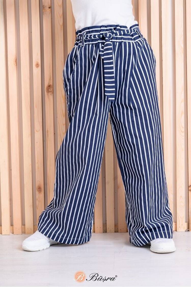 Girl Trousers with Belt and Striped 8-14Y - Brand: Büşra Bebe - Kids & Baby Clothes Wholesale - Globality Store