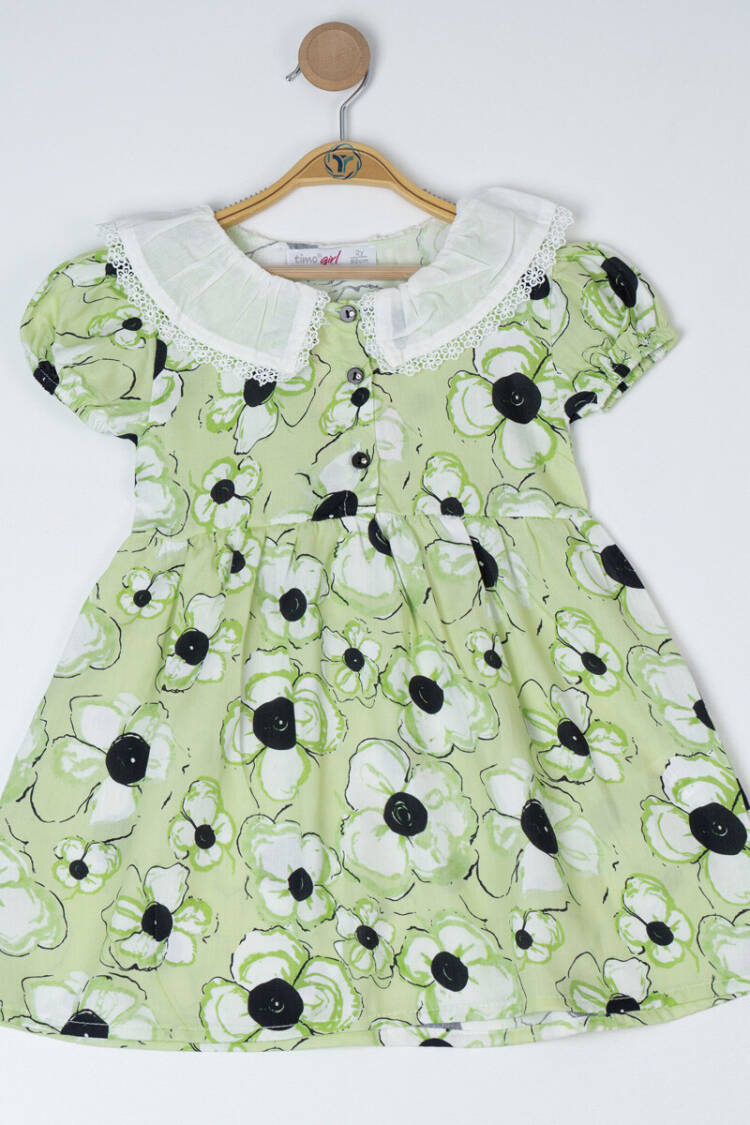 Girl White Collar Floral Dress 2-5Y - Brand: Timo - Kids & Baby Clothes Wholesale - Globality Store