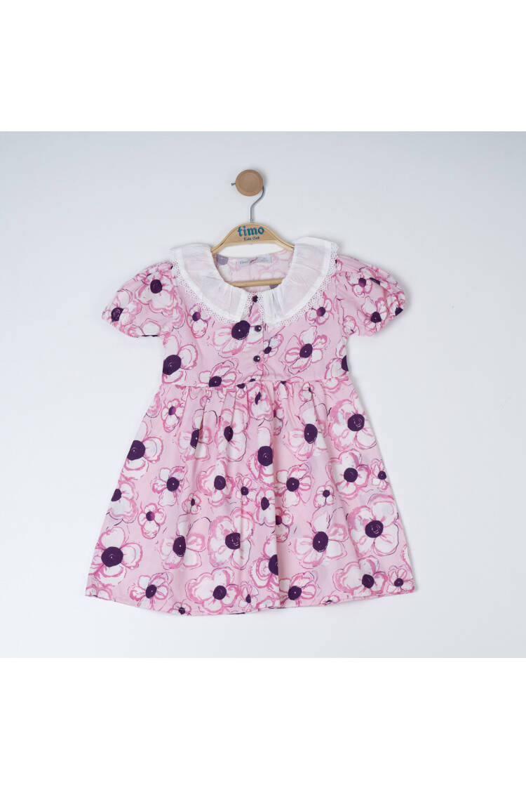 Girl White Collar Floral Dress 2-5Y - Brand: Timo - Kids & Baby Clothes Wholesale - Globality Store