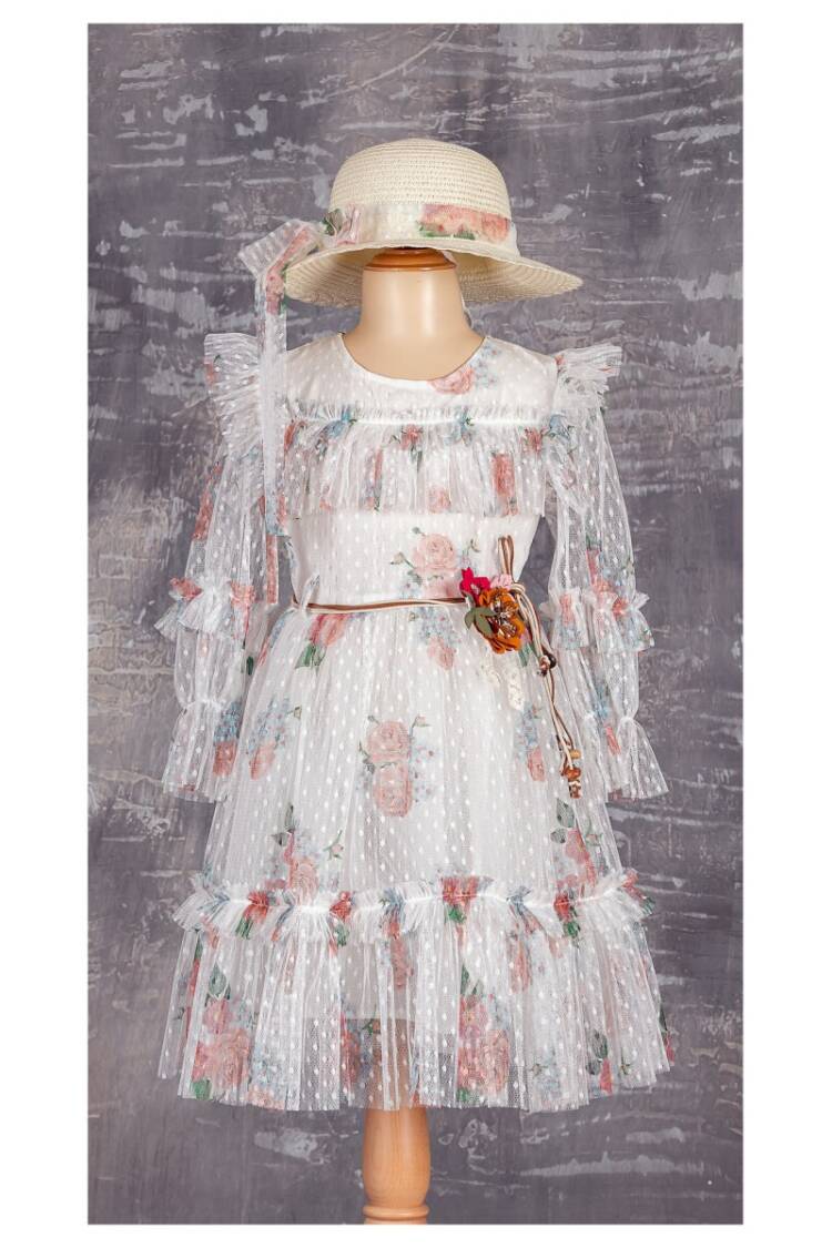 Girls Dress with Hat 6-12Y 1042-2302* - Brand: Tivido - Kids & Baby Clothes Wholesale - Globality Store