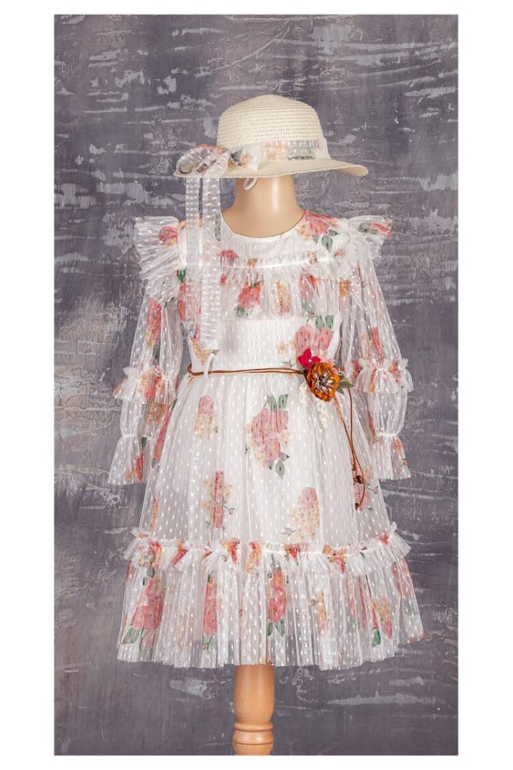 Girls Dress with Hat 6-12Y 1042-2302* - Brand: Tivido - Kids & Baby Clothes Wholesale - Globality Store