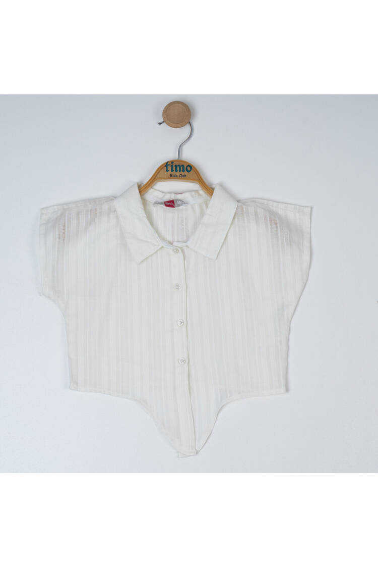 Girl's Off-Sleeve Tie Blouse 6-9Y - Brand: Timo - Kids & Baby Clothes Wholesale - Globality Store