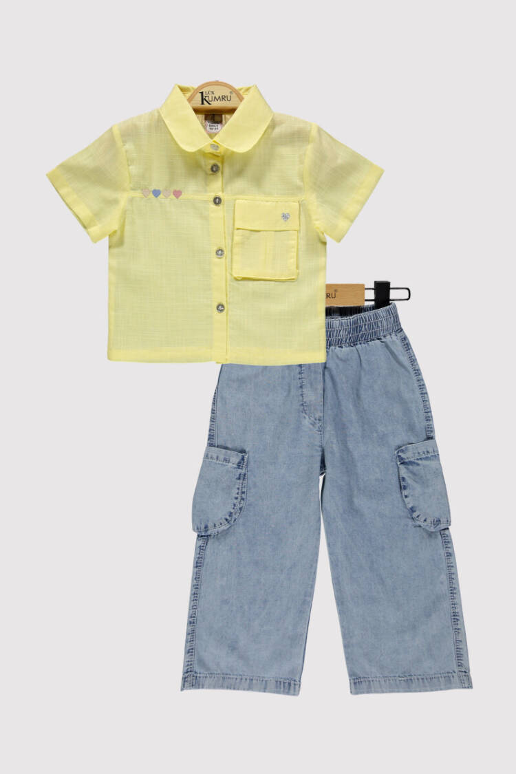 Heart Embroidered Trouser Suit 2-5Y - Brand: Kumru Bebe - Kids & Baby Clothes Wholesale - Globality Store