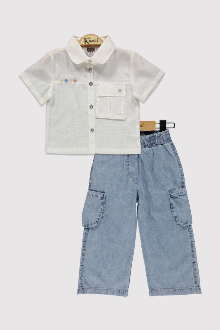 Heart Embroidered Trouser Suit 2-5Y - Brand: Kumru Bebe - Kids & Baby Clothes Wholesale - Globality Store