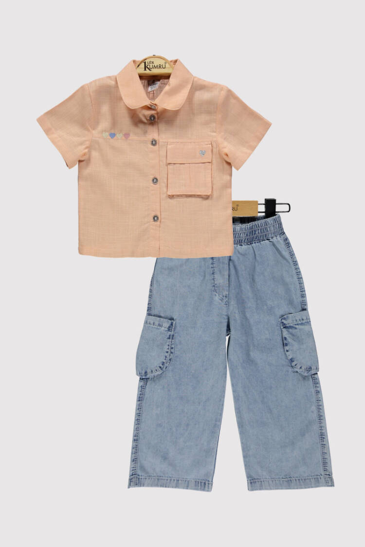 Heart Embroidered Trouser Suit 2-5Y - Brand: Kumru Bebe - Kids & Baby Clothes Wholesale - Globality Store