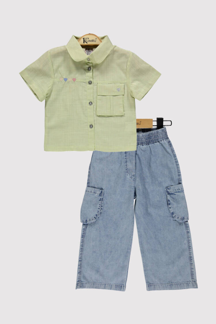 Heart Embroidered Trouser Suit 2-5Y - Brand: Kumru Bebe - Kids & Baby Clothes Wholesale - Globality Store